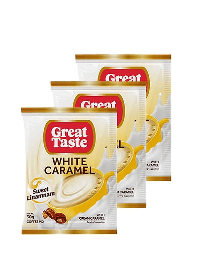 GREAT TASTE WHITE CARAMEL COFFEE MIX 24X10X30GM