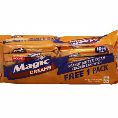 J+J MAGIC CREAMS PEANUT BUTTER 40X11X28GM
