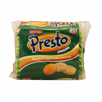 J+J PRESTO CREAMS PEANUT BUTTER 20X10X30GM