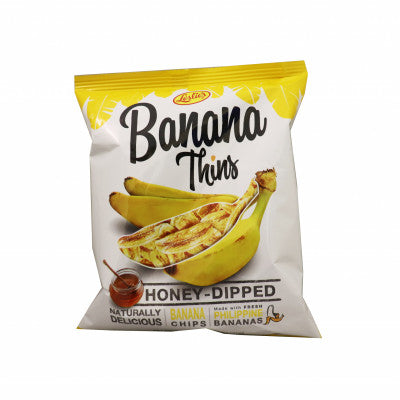 LESLIE BANANA THINS HONEY DIPPED	25X100GM