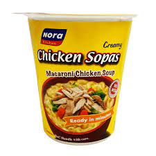 NORA INST. CHICKEN SOPAS(MACARONI) IN CUP,12 X 58 GM