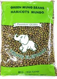 YOUNG ELEPHANT WHOLE GREEN MUNG BEAN, 50 X 14 OZ